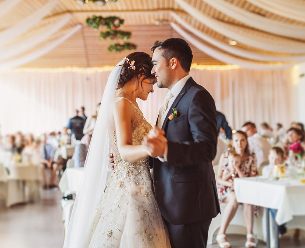young couple dancing at their wedding